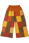 Orange Striped Wide Leg Patchwork Pants