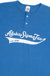 Vintage "Alpha Sigma Tau" Sorority Button Henley T-Shirt (1980s)