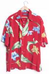 Red Floral Vintage Hawaiian