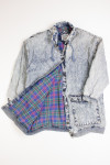 Vintage Plaid-Lined Denim Parka