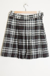 Black Plaid Pleated Skirt