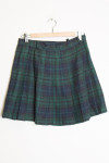 Green & Navy Pleated Skirt