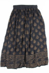 Black Leaf Hippie Skirt