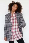 Grey Plaid Vintage Blazer