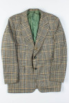 70s Green & Gold Plaid Vintage Blazer