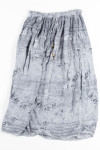 Grey Floral Crinkle Hippie Skirt