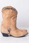 Tan Suede Vintage Cowboy Boots W/ Tassels (8 M)