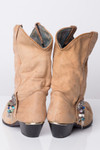 Tan Suede Vintage Cowboy Boots W/ Tassels (8 M)