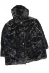 Reversible Black Hooded Vintage Fur Coat