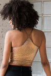 Cracked Copper Metallic Cami