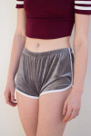 Grey Velvet Dolphin Shorts 1