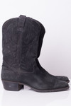 Black Suede Vintage Cowboy Boots (11D)