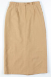 Tan Wool Pencil Skirt