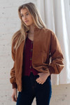 Rust Corduroy Bomber Jacket