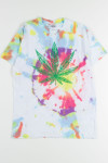 Circle Rainbow Weed Tie Dye Tee