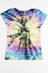 Black Crackle Grill Cowgirl Tie Dye Tee