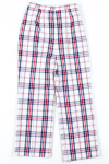 White Side Zip Plaid Pants