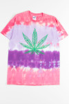 Coral & Purple Weed Tie Dye Tee