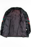 Rainbow Striped Sleeve Vintage Fur Coat