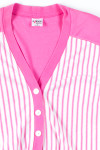Pink Striped Cardigan Sweater