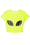 Neon Alien Crop Tee