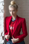 Red Corduroy Women's Blazer