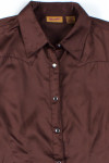 Brown Silky Wrangler Button Up Shirt