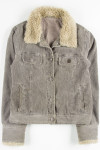 Grey Sherpa Lined Corduroy Jacket