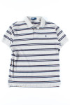 Grey Striped Polo Shirt 1
