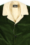 Green Sherpa Lined Corduroy Coat