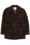 Brown Corduroy Belted Coat