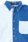 Denim-Panelled Button Down Shirt