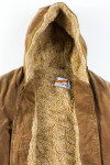 Brown Velvet Hooded Sherpa Jacket