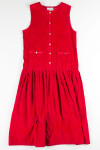 Red Drop Waist Corduroy Dress 1