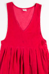 Red Drop Waist Corduroy Dress