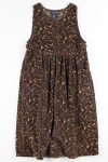 Brown Floral Corduroy Dress
