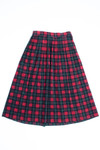 Red & Green Plaid Corduroy Skirt