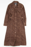 Brown Corduroy Button Front Dress