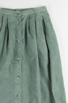 Seafoam Corduroy Button Front Skirt