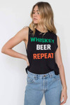 Whiskey Beer Repeat Muscle Shirt