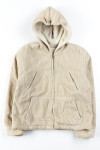 Oatmeal Hooded Sherpa Lined Corduroy Jacket