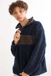 Navy & Olive Fleece Pullover