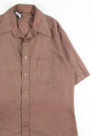 Brown Butterfly Collar Button Up Shirt