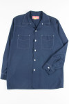 Navy Western Style Button Up Shirt