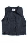 Black Leather Button-Up Vest