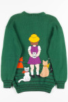 Vintage Green Cat Treats Sweater 1