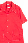 Red Butterfly Collar Button Up Shirt 1