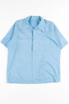 Blue Butterfly Collar Button Up Shirt