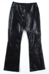 Black Leather Bell Bottom Pants