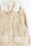 Cream Fair Isle Faux Fur Coat